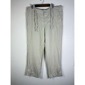 Mens Toscano 100% Linen Pants Size M 38x30 Beige Drawstring Beach Coastal Resort